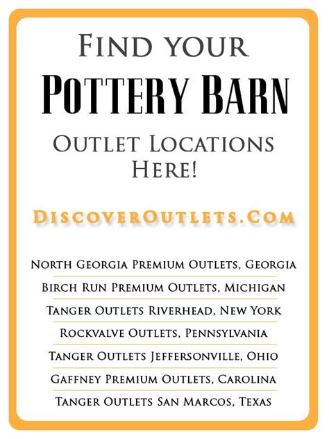 Closest Pottery Barn Outlet
